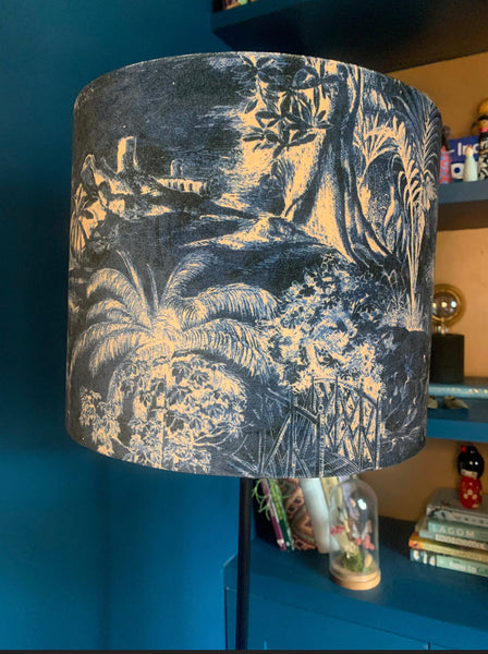 Blue tropical lampshade