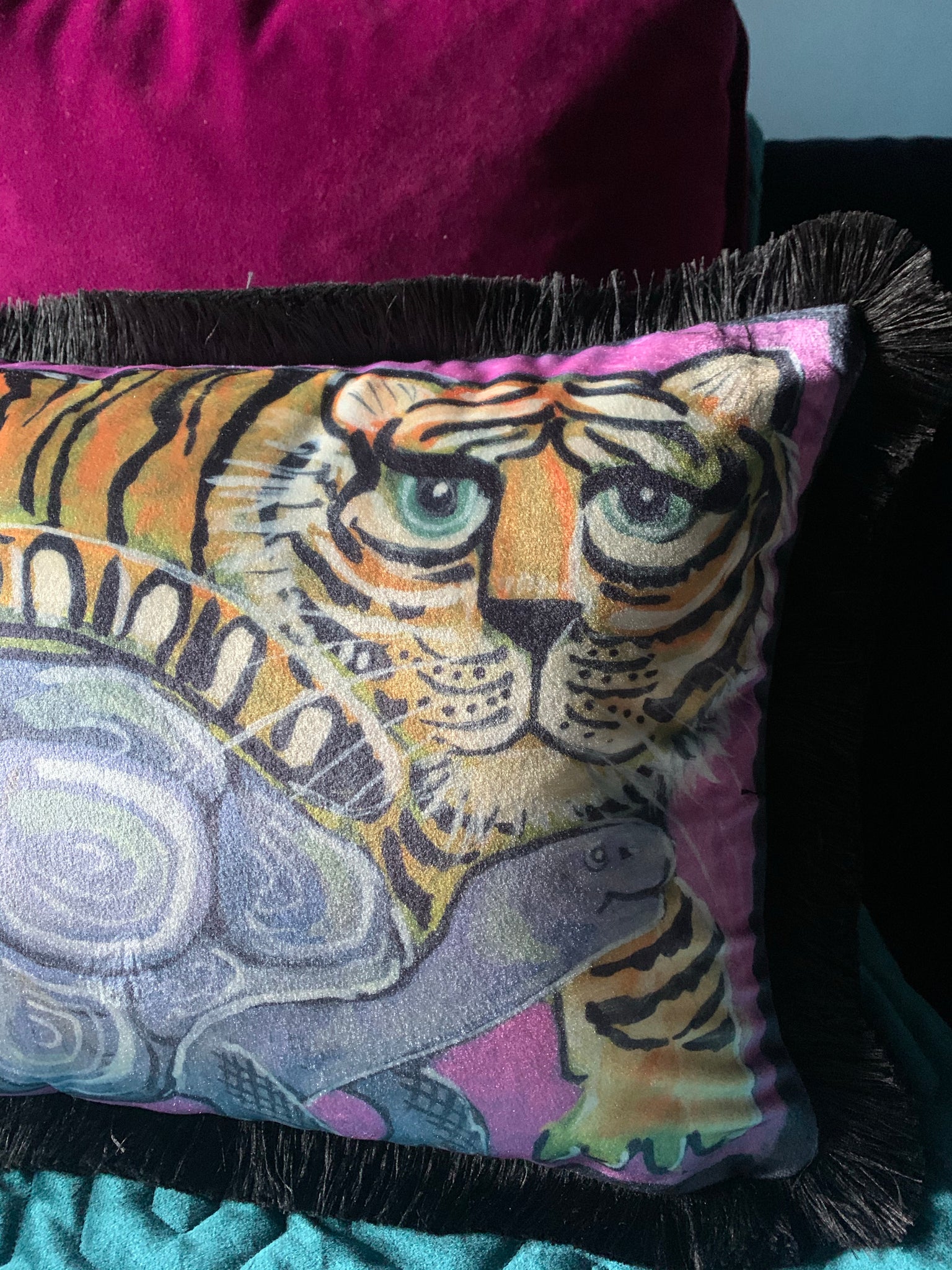 The tiger and the tortoise cushion